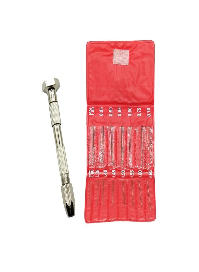 SWISSO 15Pc Micro HSS Drill Bit Set with Swivel Head Pin Vise | 0.3mm-1.0mm High-Precision Mini Drill Kit for Jewelry, PCB & Craft (Pack of 1, Silver) - Image 1